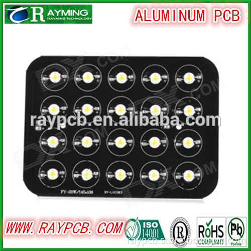 2 layer aluminum pcb bare board for led light 1.6 mm board thickness black soder mask